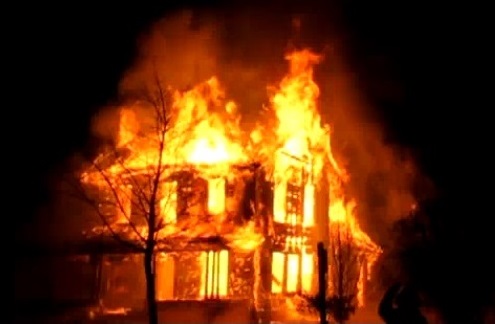 Image result for burning house